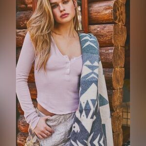 NWT Free People Henley Layering Top Size Small Rose